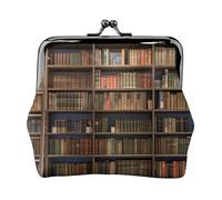 Oudrspo Portefeuille en Cuir imprimé Book Room Library pour Femme - Porte-Monnaie Compact et sécurisé