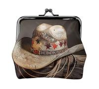 Oudrspo Portefeuille en Cuir imprimé Chapeau West Rodeo pour Femme - Porte-Monnaie Compact et sécurisé