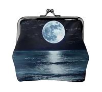 Oudrspo Portefeuille en Cuir imprimé Full Moon in Night pour Femme - Porte-Monnaie Compact et sécurisé