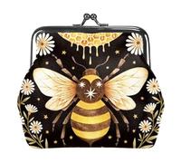 Oudrspo Portefeuille Multi-7 Honeybee pour Femme avec Fermeture à glissière et Petite Poche à Monnaie pour Porte-Monnaie Vintage