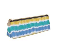Oudrspo Psychédélique Cravate Colorant Pochette à Crayons Triangle Stylo étui Portable Sac à Crayons Organisateur en Cuir avec Fermeture éclair cosmétique Pochette Sac