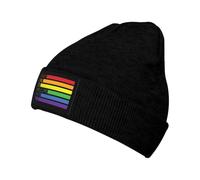 Oudrspo Rainbow Pride 1 Rainbow Pride Chapeaux Bonnet en Acrylique Chapeau de crâne Ample Casquette d'hiver Chaude en Tricot pour Hommes et Femmes