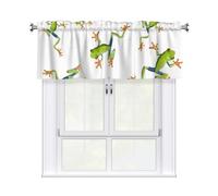 Oudrspo Rideaux et Pare-Soleil imprimés Grenouilles arboricoles, Petits Rideaux à pans Courts, adaptés aux Cuisines, Salons et Chambres, 137 x 46 cm.