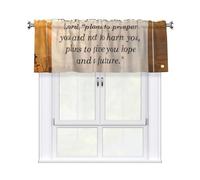 Oudrspo Rideaux imprimés Jérémie 29:11 et Pare-Soleil. Petits Rideaux Courts, adaptés aux Cuisines, Salons et Chambres. 137 x 46 cm.