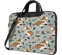 Oudrspo Sac à bandoulière pour ordinateur portable Lovely Cute Foxes Birds Handle Laptop Briefcase