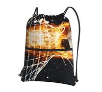 Oudrspo Sac à dos à cordon de serrage pour loisirs de plein air Soccer Fire =>> 15,3 X 18 pouces/ 39 X 46 cm (LXH), bon pour les voyages, les bagages à main, les bagages, le camping