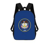 Oudrspo Sac à dos classique 17 pouces avec carte et drapeau de l'Utah | Sac de voyage décontracté avec bandoulière ajustable pour hommes et femmes