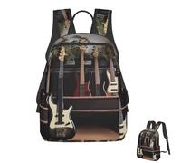 Oudrspo Sac à dos mignon pour femmes et hommes, léger et imperméable, pour ordinateur portable, sac de voyage, sac bandoulière pour guitare, basse, instruments de musique, sac à dos décontracté