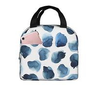 Oudrspo Sac à lunch isotherme Blue Ink Art Lunch Box Réutilisable Mignon Fourre-tout Boîte à lunch pour adultes et enfants, Sacs à lunch étanches pour le travail Bureau Voyage École Pique-nique