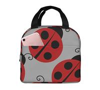Oudrspo Sac à lunch isotherme Lovely Ladybugs Lunch Box Réutilisable Cute Tote Lunch Box for Adult & Kids, Leakproof Cooler Lunch Bags for Work Office Travel School Picnic
