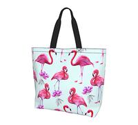 Oudrspo Sac à provisions à bandoulière grande capacité Pink Flamingos pour femme, shopping quotidien, shopping, sac à main