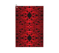 Oudrspo Serviette de Golf gaufrée Red Fire Sugar Skull Art, utilisant la Technologie Wet Dry, Accessoires de Sac de Golf pour Hommes et Femmes, avec Boucle Mountain 24×16 Pouces.