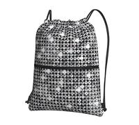 Oudrspo Silver Sequin Sparkle Pattern Outdoor Leisure Zipper Drawstring Backpack =>> 15.3 X 18in/ 39 X 46cm (LXH), Bon pour les voyages, les bagages à main, les bagages, le camping