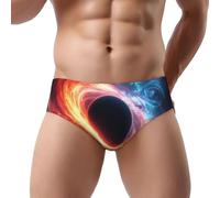 Oudrspo Slip pour Homme imprimé nébuleuse de l'univers, sans Braguette, Ceinture élastique Couverte