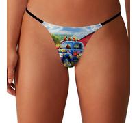 Oudrspo String pour Femme Songbirds on The Farm, sous-vêtements Invisibles sans Coutures.