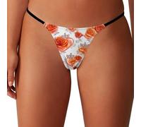 Oudrspo String Sexy Taille Basse pour Femme avec cœur Rose de la Saint-Valentin, Culotte en T Respirante et Coquine