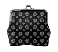 Oudrspo Style (149) Petit Portefeuille Porte-Monnaie en Cuir PU avec Fermoir, Pochette Porte-clés (dés D20 Noir)