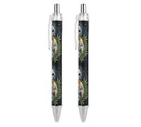 Oudrspo Stylo à bille amusant Aliens And Weed1, rétractable, noir, à pointe fine, 0,5 mm, 1/2/4 pièces