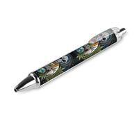 Oudrspo Stylo à bille amusant Aliens And Weed1, rétractable, noir, à pointe fine, 0,5 mm, 1/2/4 pièces