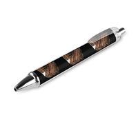 Oudrspo Stylo à bille amusant imprimé gâteau au chocolat, rétractable, noir, corps rond, pointe fine 0,5 mm, 1/2/4 pièces