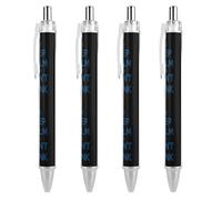 Oudrspo Stylo à bille humoristique « Keep Calm And Don't Blink » imprimé, rétractable, noir, corps rond, pointe fine, 0,5 mm, 1/2/4 pièces