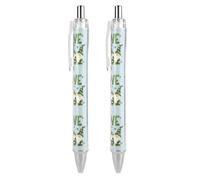 Oudrspo Stylo à bille rétractable à pointe fine de 0,5 mm, motif écossais, motif Saint-Patrick, gnomes d'amour, fournitures de bureau pour enseignant(e) et infirmière