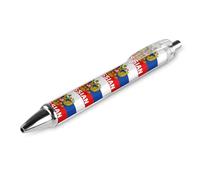 Oudrspo Stylo à bille rétractable drapeau russe, encre gel noire, écriture fluide, idéal pour le bureau et la maison.