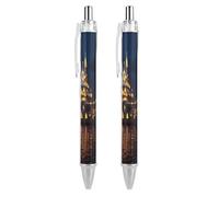 Oudrspo Stylo à bille rétractable en forme de bateau de croisière, 0,5 mm, écriture fluide, encre noire, accessoires de prise de notes pour le bureau, 2 pièces