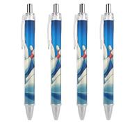 Oudrspo Stylo à bille rétractable en forme de boule de billard, écriture fluide, encre noire, lot de 4.