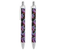 Oudrspo Stylo à bille rétractable Fuck Excuses, 0,5 mm, écriture fluide, encre noire, accessoires de prise de notes pour le bureau, 2 pièces