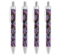 Oudrspo Stylo à bille rétractable Fuck Excuses, 0,5 mm, écriture fluide, encre noire, accessoires de prise de notes pour bureau, 4 pièces