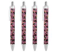 Oudrspo Stylo à bille rétractable Fuck Lung Cancer, 0,5 mm, écriture fluide, encre noire, accessoires de prise de notes pour bureau, 4 pièces