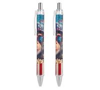 Oudrspo Stylo à bille rétractable « Singe du 4 juillet », pointe fine de 0,5 mm, encre noire, fournitures de bureau pour enseignant(e) et infirmière