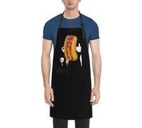 Oudrspo Tabliers de Hot Dog de bande dessinée avec poches hommes femmes tablier à bavoir réglable imperméable cuisine tabliers de Salon de jardinage pour la cuisine