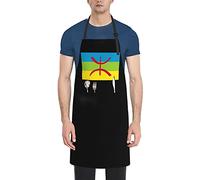 Oudrspo Tabliers drapeau berbère avec poches pour hommes et femmes, bavoir imperméable et réglable, pour cuisine, jardinage, Salon de cuisine