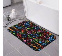 Oudrspo Tapis de Bain coloré en Forme de Note de Musique en Terre de diatomées Super Absorbant à séchage Rapide, Tapis de Sol antidérapant à Profil Bas pour Douche et lavabo 40,6 x 61 cm