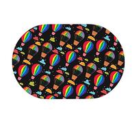 Oudrspo Tapis de Bain en Terre de diatomées en Forme de Ballons à air Chaud - Tapis de Sol antidérapant Super Absorbant à séchage Rapide - Naturel Facile à Utiliser - Caoutchouc 15,7 x 23,6 Pouces