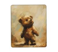 Oudrspo Tapis de Souris Baby Bear Noir Durable Doux Imperméable Antidérapant en Caoutchouc Cuir avec Bord Cousu Tapis de Souris de Jeu pour Bureau Ordinateur Portable 7,9 X 9,5 Pouces