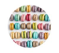 Oudrspo Tapis de Souris Rond imprimé pâtisseries au goût de Biscuit Macaron 8 Pouces, Tapis de Souris de Jeu antidérapant Accessoires pour Ordinateurs, Ordinateur Portable, Bureau, Maison - 4 pièces