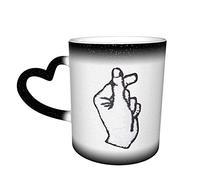 Oudrspo Tasses amusantes à changement de chaleur, tasse à changement de couleur sensible à la chaleur, tasse à thé au lait, tasses à café magiques personnalisées en forme de cœur coréen