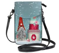 Oudrspo Tomtar Folklore Elfes avec Pile de boîte colorée Sac à bandoulière pour téléphone Petit Mini Sac à bandoulière Pochette pour téléphone Portable Portefeuille en Cuir pour Femmes Filles