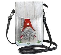 Oudrspo Tomtar Folklore Elfes Debout en Bois Mural bandoulière téléphone Sac à Main Petit Mini Sac à bandoulière Pochette pour téléphone Portable Portefeuille en Cuir pour Femmes Filles