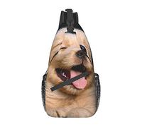 Oudrspo Trotting Flat Coated Retrievers Paw Sac de poitrine diagonal décontracté unisexe, sac à bandoulière polyvalent pour voyage, randonnée, sac à dos
