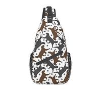 Oudrspo Trotting Flat Coated Retrievers Paw Sac de poitrine diagonal décontracté unisexe, sac à bandoulière polyvalent pour voyage, randonnée, sac à dos