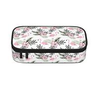 Oudrspo Trousse à Crayons de Grande capacité pour Enfants Filles garçons, Pochette à Stylo Portable Durable, Organiseur Multi-usages pour école, Bureau, collège, Vert Flamant Rose