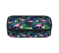 Oudrspo Trousse à Crayons de Grande capacité pour Enfants Filles garçons, Pochette à Stylo Portable Durable, Organiseur Multi-usages pour école, Bureau, collège, Vert Flamant Rose