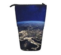 Oudrspo Trousse à Crayons Debout Earth from Space Europe, Pochette à stylos Mignonne, Pochette de Papeterie télescopique, Trousse de Maquillage et de cosmétiques pour Femmes de Bureau