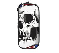 Oudrspo Trousse à Crayons Grande capacité crâne Angleterre Drapeau boîte à Crayons Pochette pour collège/lycée Bureau collège Adulte Fille et garçon