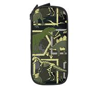 Oudrspo Trousse à Crayons Grande capacité Dino Squelette Camouflage Vert boîte à Crayons Pochette pour collège/lycée Bureau collège Adulte Fille et garçon