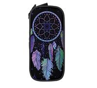 Oudrspo Trousse à Crayons Grande capacité Dreamcatcher Native Feather Neon Black Pencil Box Pen Pouch for Middle/High School Office College Adult Girl and Boy